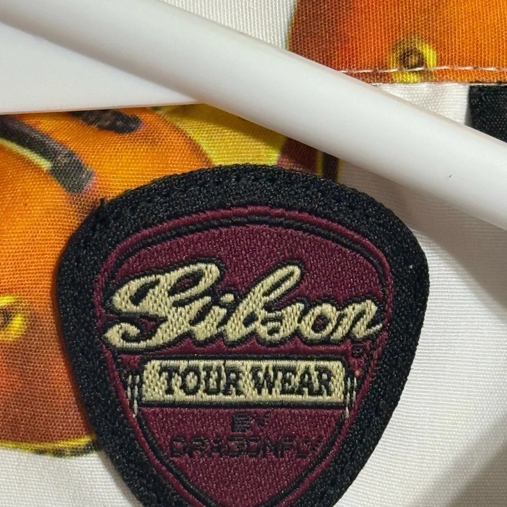 NWOT Men’s Gibson Tour Wear Short-Sleeved Guitar Print Men's Shirt XL - Picture 4 of 6